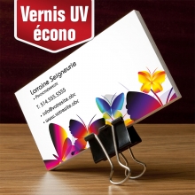 Conception de carte d'affaires avec vernis UV économique à St-Luc